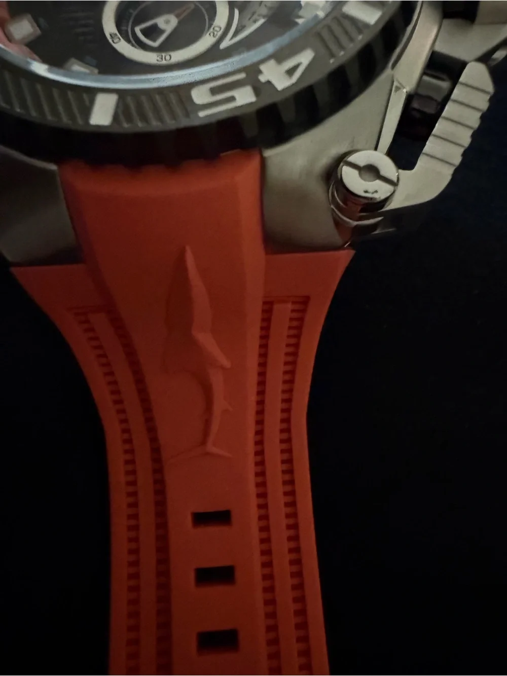 Invicta Orange Silicone Strap Men's Chronograph Watch - Black Dial